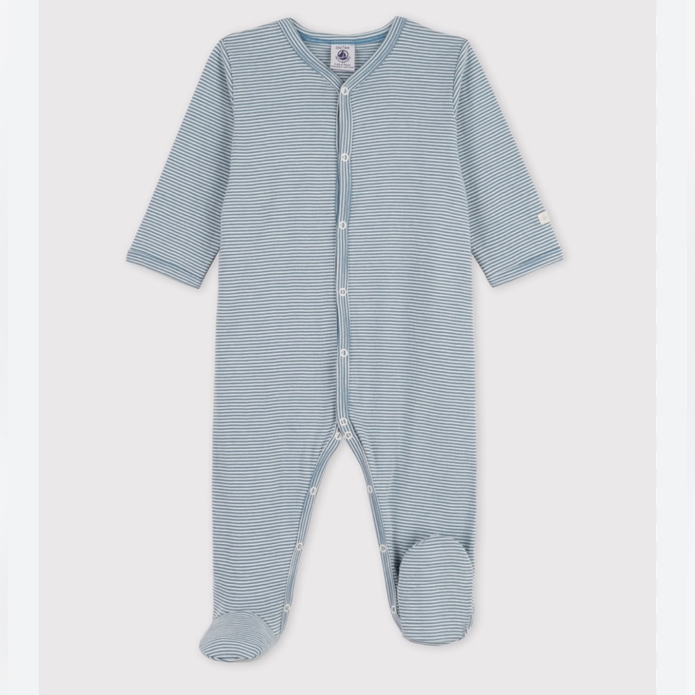 Babies' Pinstriped Cotton Sleepsuit